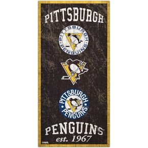 NHL Pittsburgh Penguins Unisex Pittsburgh Penguins Heritage sign, Team Color, 6 x 12