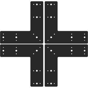 4pcs 10x10 L Bracket Heavy Duty Black L Mending Plate for 4x4, 6x6 Pergola Bracket, L Truss Bracket, L Post Bracket for Wood
