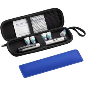 Insulin Pen Refrigerator Diabetes Drug Insulated Refrigerator, Equipped with Two Pre Filled Insulin Syringe Storage Boxes and Reusable Ice Bags (Black-No syringe holder)