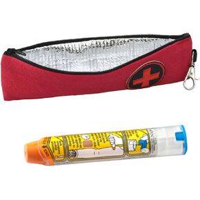 2 Pcs EpiPen Medical Carrying Case Insulated Small Epipen Case Slim EpiPen Pouch with Clip Holds 1 EpiPen Allergy Medicine Essentials