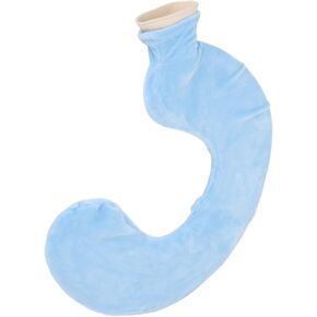 U Shaped Hot Water Bottle Warm Neck Soft Rubber Hot Water Bag with Detachable Cloth Cover (Beige)