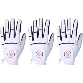 Men's Golf Glove Colorful Cabretta Leather And Synthetic Leather,Stable Grip,Three Pack（Left is Wear on Left Hand,Right is Wear on Right Hand）Four Colors To Choose From Navy Blue/Sky/Red/Coffee