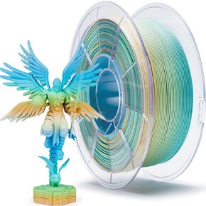 ZIRO PLA Filament 1.75mm, Matte Multicolor 3D Printer Filament, Color Gradient Change PLA, Fast Color Change by Length, Fit Most FDM Printers, Dimensional Accuracy +/-0.03mm,1KG Pastel Spectrum