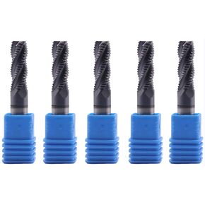 BestParts High Performance 5Pcs Solid Carbide Roughing End Mills, AlTiN Coated, 4 Flute, 35 Degree Helix, HRC55, 3/8" Cutting diameter, 3/8" Shank diameter, 1" Length of Cut, 2-1/2" Overall Length