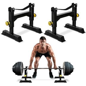 Deadlift Jack Barbell Stand - Heavy Duty Barbell Jack Deadlift - Adjustable Deadlift Platform for Home Gym Weightlifting Easily Load 880 Lbs