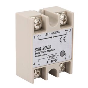 Solid State Relay, Keenso SSR-20DA DC Control AC 20A Solid State Relay SSR Machinery Control Input 3-32V DC 24-480V AC Solid Module State Relay