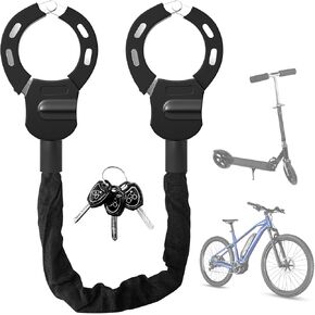 Electric Scooter Lock, Heavy Duty Anti Theft Chain Lock with Key, Accessories for Bike, E-Bike, Bicycle, Motorcycle, Scooter, Made of Zinc Alloy, Anti-Shear, Anti-Rust, 36 x 4.6 Inch, Black