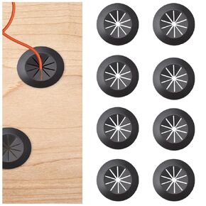 Flexible Silicone Cable Cord Grommet, 8pcs 1.5 Inch White Rubber Grommets for Desk, Table, Wire Hole Cover Cable Management Wire Organizer