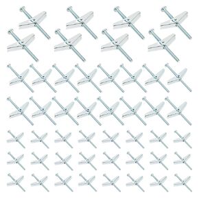 48 Pieces Heavy Duty Toggle Bolts, Wall Anchors & Screws for Drywall, 1/4 Inch, 1/8 Inch, 3/16 Inch (3 Sizes)