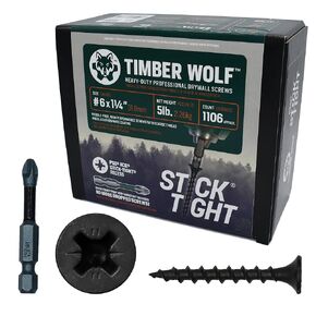 براغي الحوائط الجافة - براغي بناء الحوائط الجافة شديدة التحمل مع لقمة تأثير PSD ACR مقاس 2 بوصة، وأضلاع التثبيت، وتقنية الالتصاق، ومجموعة إصلاح الحوائط الجافة، مقاس 6X1 1/4 صندوق 5LB (عدد 1106) in Kuwait