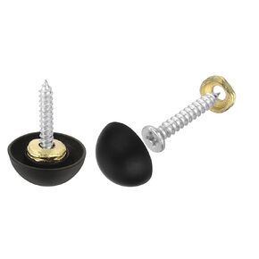 uxcell 20 Set Mirror Screws with Caps, 18mm Zinc Alloy Decorative Cover Nails for Wall Mirror Mounting Sign Advertising Hardware, Black