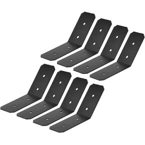 8 PCS 3" Width Flush Inside 45-Degree Angle Bracket Steel Tie Plate, 45-Degree Knee Braces for 4X Lumber Post and Beam Connector, Thickness 3 mm