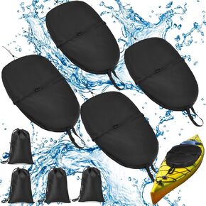 Kayak Cockpit Cover with Adjustable Fixing Strap, 420D Oxford Waterproof Seat Cover, Kayak Canoe Cockpit Protector, 4 Sizes