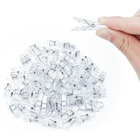 Mini Clear Photo Clips 100pcs, Plastic Photo Clips Photo Clips Cute Plastic Clips for Crafts, Gift Wrapping, Picture Hanging, Photo Display (transparent)