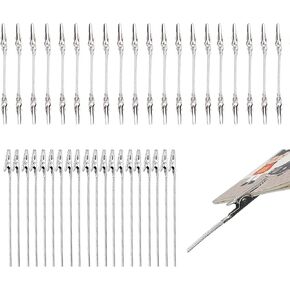 ELANE 40PCS Metal Wire Alligator Clamp Clips Set,Including 20pcs 4.7Inch Single Head Alligator Clips and 20pcs Double Head Alligator Clips for DIY,Card,Photo,Memo