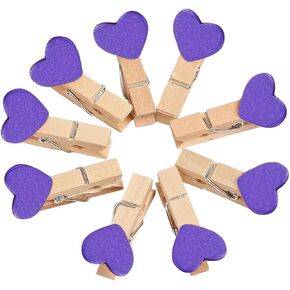 200pcs Wooden Heart Clothespins,Mini Wooden Clothespins Clothing Photo Paper Peg for Christmas Wedding Party Home Decorations,White