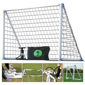 Inflatable Soccer Goal with Net, Carrying Bag, Two Way Pump, Set Up in 30Seconds, Safe Durable and Portable for Kids and Training