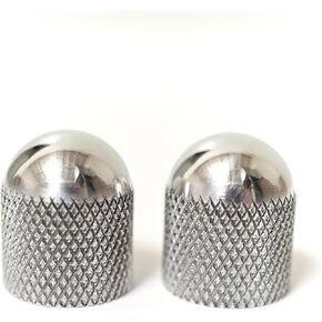Knurly Knob Tele Knob Bass Knob Set (Small Diamond Knurl, Aluminum, Polished) Guitar Knob Set Dome knob Telecaster, Bass, Made in USA (2 Pack)