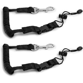 SPENCER 2 Pack Kayak Paddle Leash - Kayak Rod Leash Safety Tool Paddle Lanyard Rope Kayak Accessories Stretchable Coiled Lanyard Leash for Kayak and SUP Paddles, Fishing Poles Rods (Blue)