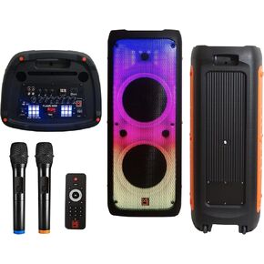 MR DJ FLAME5500LED Professional Portable Dual 12" 3-Way Full-Range Powered/Active DJ PA Multipurpose Live Sound Bluetooth Loudspeaker