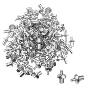 100 Pcs Hammer Drive Rivets Aluminum Core Rivets with Round Head Knock Type Expansion Aluminum Rivets