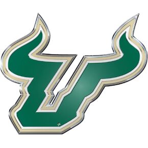 FANMATS 60580 South Florida Bulls Heavy Duty Aluminum Embossed Color Emblem, Auto Emblem Decal