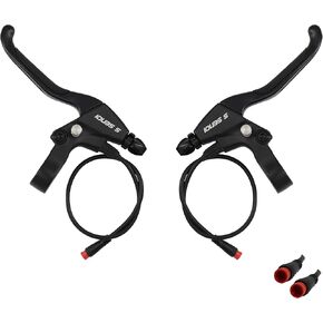 E-Bike Brake Lever with Locking Button for Electric Bicycle E-Bike E-Scooter Electronic Tricycle Safety Control with Ergonomic Design Waterproof Wire(1 Pair)
