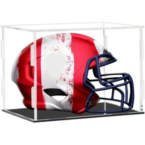 Mini Helmet Display Case Football Stand Holder Clear Acrylic Box Square Case Protected Cabinet UV Protection Storage Cover Collections