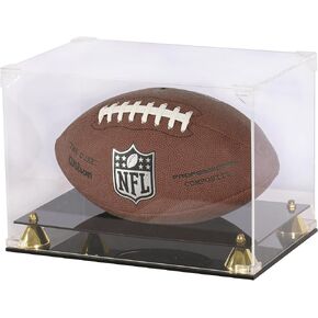UV Protection Football Display Case Holder Stand Holder All Sides Clear Showcase (Rectangular)