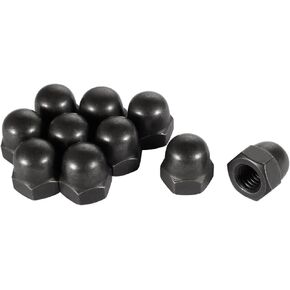 uxcell Hex Cap Nuts - 10Pcs M10 Dome Nuts Carbon Steel Hexagon Decorative Cap Nut for Screws Bolts Black