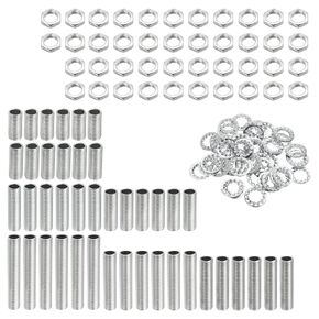 MECCANIXITY Lamp Pipe Kit with Lock Nuts Teeth Washers 1/8IP Thread Fasteners Assortment for Chandelier Ceiling Light Repair Assembly DIY Hardware, Pack of 126