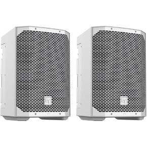 Electro-Voice EVERSE 8 Weatherized Battery-Powered Loudspeaker with Bluetooth Audio and Control (White) Pair Bundle