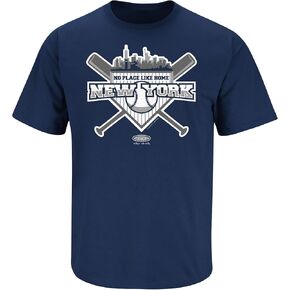 New York Baseball Fans. No Place Like Home Navy T-Shirt (Sm-5X)
