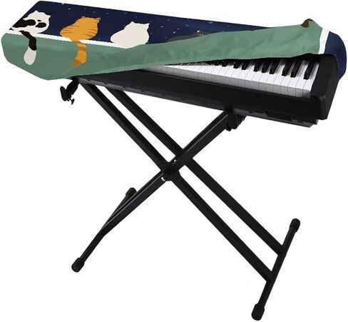 Aztec Green Pattern Piano Keyboard Dust Cover Music Keyboard Dirt Proof Cover Stretchy Electronic Keyboard Piano Cover with Elastic Band Piano Accessories, 61-76 Keys in Saudi Arabia