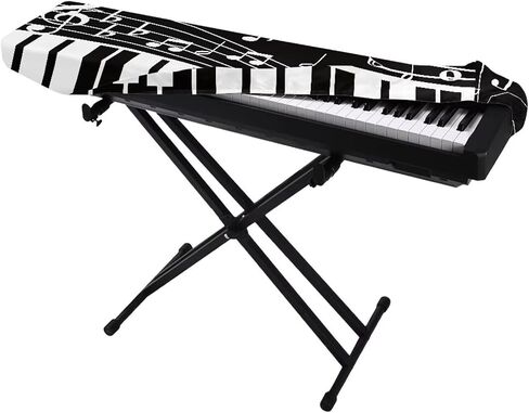 Aztec Green Pattern Piano Keyboard Dust Cover Music Keyboard Dirt Proof Cover Stretchy Electronic Keyboard Piano Cover with Elastic Band Piano Accessories, 61-76 Keys in Saudi Arabia