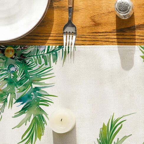 Artoid Mode Santa Claus Snowman Coconut Tree Christmas in July Table Runner, Summer Holiday Kitchen Dining Table Decoration for Home Party Decor 13x72 Inch in Kuwait
