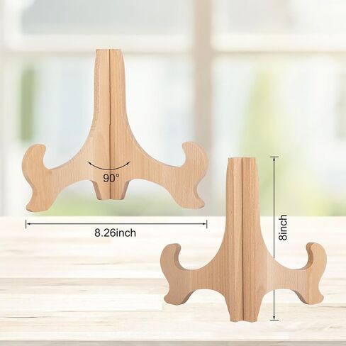 4 Packs Wooden Plate Stand for Display Picture Easel Holder Stand Decorative Art Display Stand for Easel Photo Picture Frame Dish Trays Decorative (4 Inch Nut-Brown) in Saudi Arabia