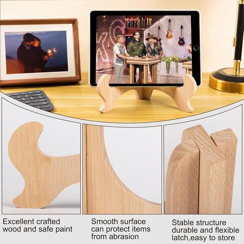 4 Packs Wooden Plate Stand for Display Picture Easel Holder Stand Decorative Art Display Stand for Easel Photo Picture Frame Dish Trays Decorative (4 Inch Nut-Brown) in Saudi Arabia