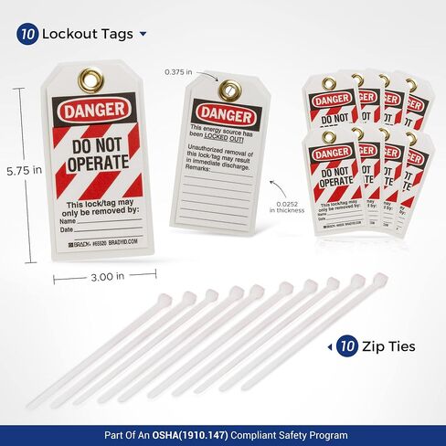 محطة BRADY Lockout Tagout مع أجهزة Loto. لوحة مجموعة أدوات القفل مع 6 قفل أمان على حد سواء، مشابك للأقفال، 10 علامات لا تعمل من أجل إمداد الأمان بالقفل - 153680 أصفر in Saudi Arabia