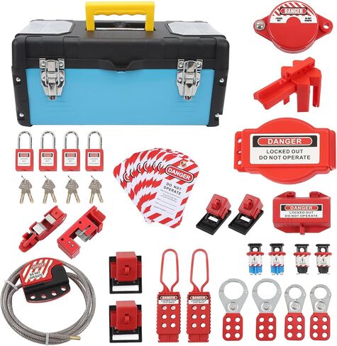 مجموعة Tagout للقفل، 47 قطعة من مجموعة قفل كهربائي للخارج، مجموعة أقفال أمان، أقفال أمان، قاطع دائرة، قفل قابس، مجموعة قفل in Saudi Arabia