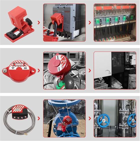 مجموعة Tagout للقفل، 47 قطعة من مجموعة قفل كهربائي للخارج، مجموعة أقفال أمان، أقفال أمان، قاطع دائرة، قفل قابس، مجموعة قفل in Saudi Arabia