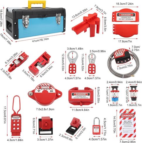 مجموعة Tagout للقفل، 47 قطعة من مجموعة قفل كهربائي للخارج، مجموعة أقفال أمان، أقفال أمان، قاطع دائرة، قفل قابس، مجموعة قفل in Saudi Arabia