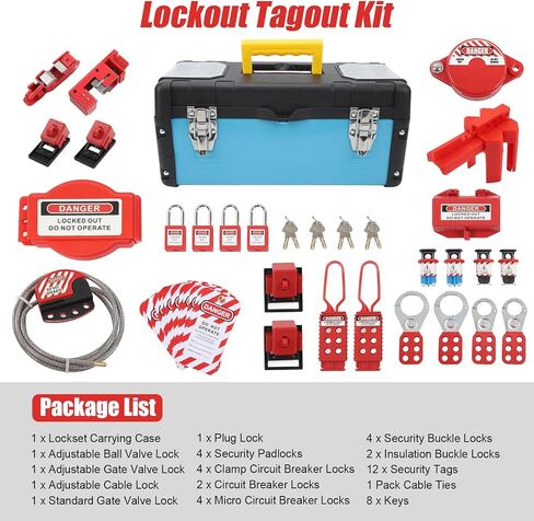 مجموعة Tagout للقفل، 47 قطعة من مجموعة قفل كهربائي للخارج، مجموعة أقفال أمان، أقفال أمان، قاطع دائرة، قفل قابس، مجموعة قفل in Saudi Arabia