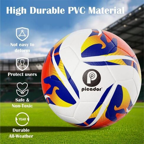 Size 5 Soccer Ball Official for Adult Youths, Training Match Soccer Balls Outdoor Indoor Sport with Pump in Saudi Arabia