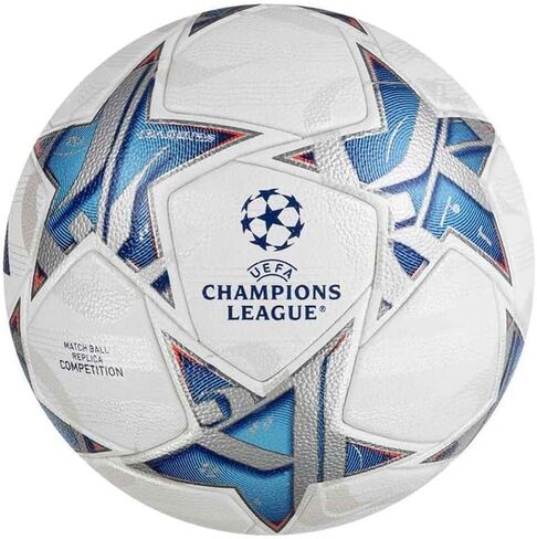 adidas Unisex Ball (Thermal Bonding) UCL Com, Top: White/Silver Met./Bright Cyan/Team Royal Blue Bottom: Shock Purple F16/Iron Met./Solar Orange, IA0940 in Saudi Arabia