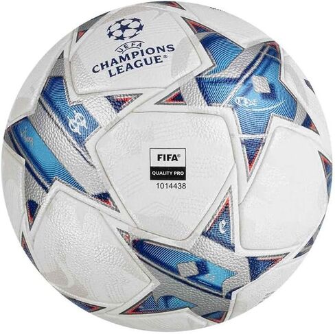 adidas Unisex Ball (Thermal Bonding) UCL Com, Top: White/Silver Met./Bright Cyan/Team Royal Blue Bottom: Shock Purple F16/Iron Met./Solar Orange, IA0940 in Saudi Arabia
