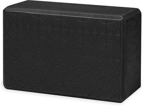 Gaiam Yoga Block - Supportive Latex-Free Eva Foam - Soft Non-Slip Surface with Beveled Edges for Yoga, Pilates, Meditation - Yoga Accessories for Stability, Balance, Deepen Stretches (Embossed Black) in Saudi Arabia