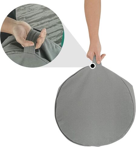 REEHUT Zafu Yoga Meditation Cushion, Round Meditation Pillow Filled with Buckwheat, Zippered Organic Cotton Cover, Machine Washable - 4 Colors and 3 Sizes (Grey, 16"x16"x4.5") in Saudi Arabia