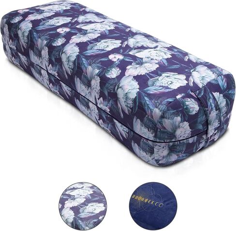 Yoga Bolster Pillow (Navy Suede With Gold Moon Phases) in Saudi Arabia