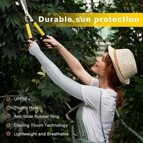 Women's UV Sun Protection Arm Cover - Tattoo Coverup - UPF 50 Cooling Sleeve for Outdoor Sports Cycling Gray Fashion in Saudi Arabia